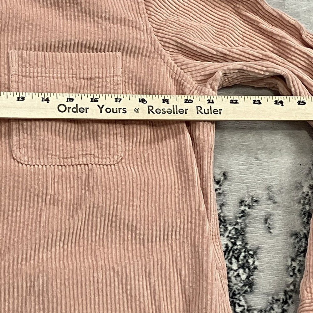 L.L.Bean Corduroy Shirt Jacket Women's M Pink Button Front Utility Shacke - Picture 3 of 14